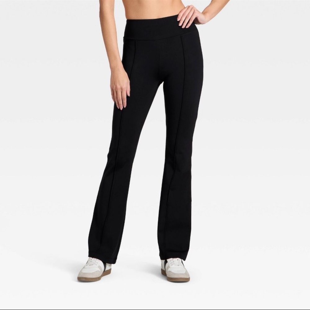 Women's High-Rise Fleece Lined Winter Flare Leggings - All In Motion™ Black XS